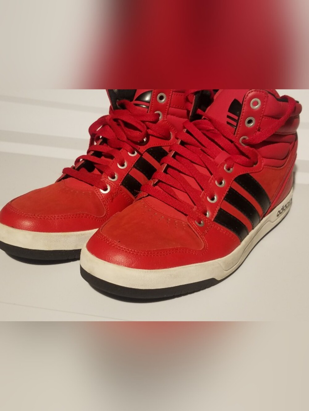 Adidas Forum Mid Mens SZ 12 Red Scarlet Retro Basketball Shoes Sneakers
